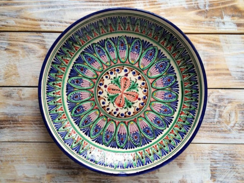 Тарелка керамическая (разноцветная)