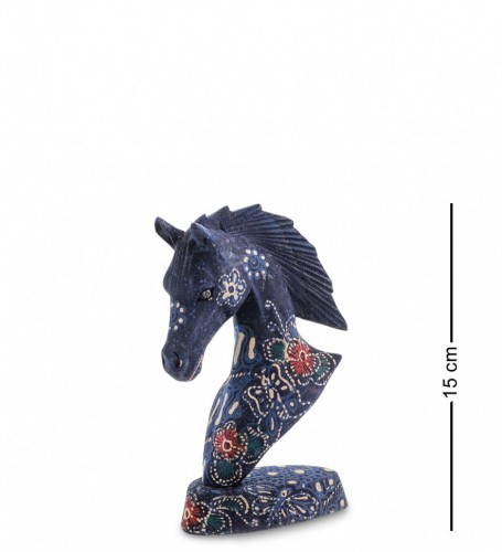 Фигурка "Лошадь" (батик, о.Ява) набор из 3-х, син. 25см