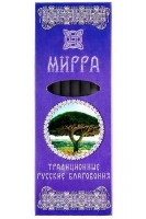 Русские благовония "Мирра", плоская пачка, 7 палочек, подставка