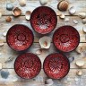 Набор керамических соусниц (5 шт) (тёмно-красные)