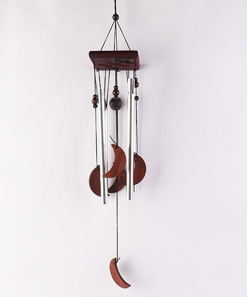 Колокольчики ветра "Месяц", бамбук, металл, 55 см