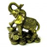 Слон на монетах под бронзу, фигурка 10см пластик