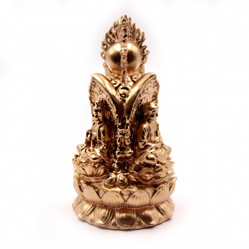 Три Будды в лотосе  дарует просветление исцеление и защиту 15см-8см 403гр