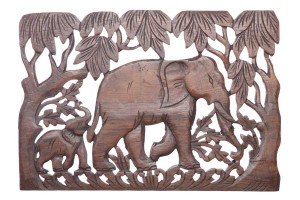 Панно "Слониха со слоненком"