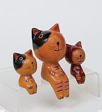 Статуэтка mini КОШКА с котятами, набор 3 шт