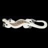 Панно настенное ящерица белая с камешками Абстракция 50см Дерево